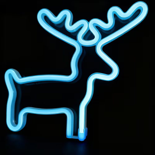 🎄✨ Christmas Neon Sign LED Night Light – Tree, Reindeer & Stocking Shapes