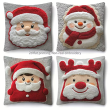 🎄✨ 4-Pack Christmas Throw Pillow Covers – Santa, Snowman & Elk Print