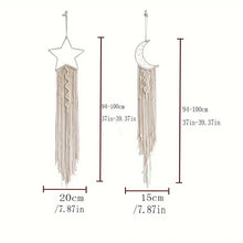 2-Piece Star & Moon Dream Catcher – Handwoven Boho Wall Decor
