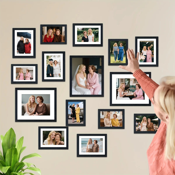 15pcs Black Photo Frame Set