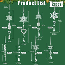 18PCS Crystal Christmas Ornaments – Acrylic Snowflake & Icicle Hanging Decorations