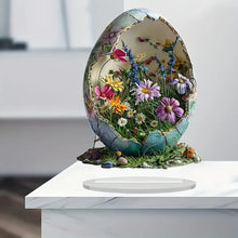 Bohemian Acrylic Egg Decor – Vibrant Spring Floral Accent