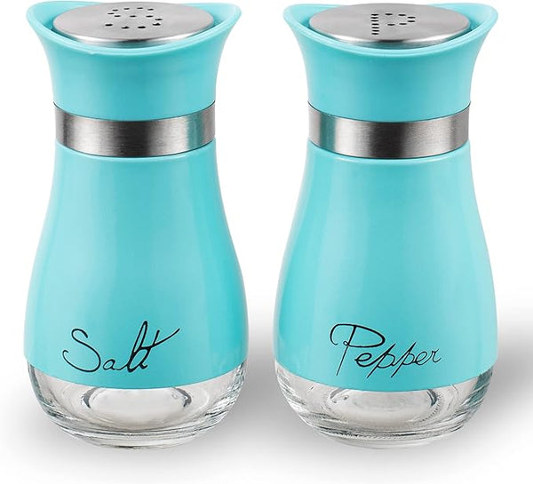 🧂 Lonffery Salt & Pepper Shakers Set – 4oz Glass Farmhouse Spice Dispensers