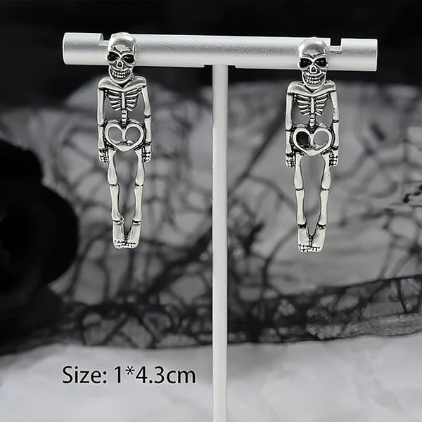 Halloween Dangle Earrings Set – Skeleton, Ghost, Witch, Skull & Knife Drop Earrings for Women