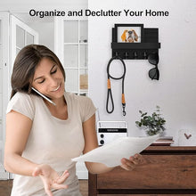 Key Holder for Wall with Shelf – Decorative Paulownia Wood Key