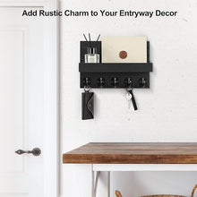Key Holder for Wall with Shelf – Decorative Paulownia Wood Key