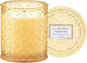 LA Jolie Muse Fall Candle – Pumpkin Chai Scented Soy Candle