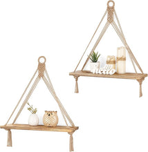 Mkono Macrame Hanging Shelves – Set of 2