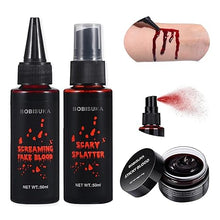 3PCS Halloween Fake Blood Makeup Kit – Coagulated, Spray & Dripping Realistic Blood