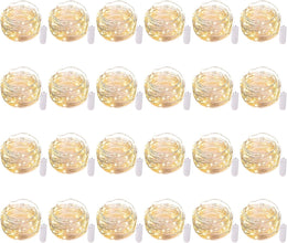 Brightown 24-Pack Fairy String Lights – 7FT Battery Operated Warm White