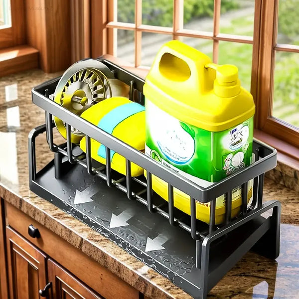 Kitchen Sink Storage Rack – Multipurpose Organizer for Sponges, Soap & Brushes