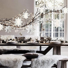 Winter Snowflake Decorations – 12PCS Garland & 12PCS 3D Glitter Snowflakes