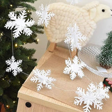 Winter Snowflake Decorations – 12PCS Garland & 12PCS 3D Glitter Snowflakes