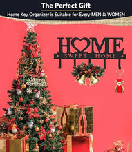 Home Sweet Home” Wall Mounted Key Holder Organizer – 5 Hooks | Black Metal