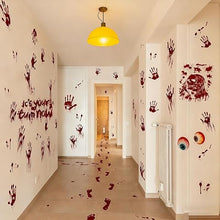 84Pcs Halloween Bloody Handprint & Footprint Stickers – Reusable Window