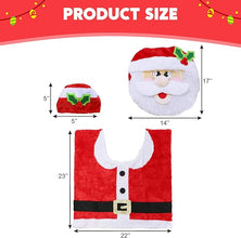 5-Piece Christmas Bathroom Décor Set – Santa Toilet & Rug Covers