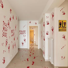 84Pcs Halloween Bloody Handprint & Footprint Stickers – Reusable Window