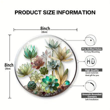 Succulent Plant Sun Catcher – Stained Glass Effect Wall Art