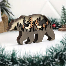 Handcrafted Wooden Bear Figurine – Rustic Wildlife Decor