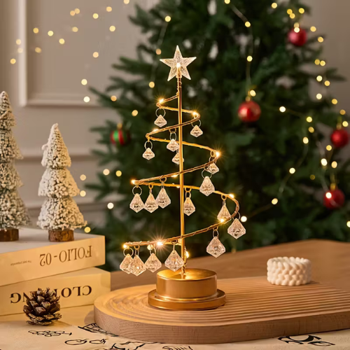 Elegant Metal Christmas Tree with Warm White LED Lights – Freestanding Indoor