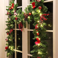 9FT LED Christmas Garland – Pinecones, Berries & Ornaments with 50 LED Lights