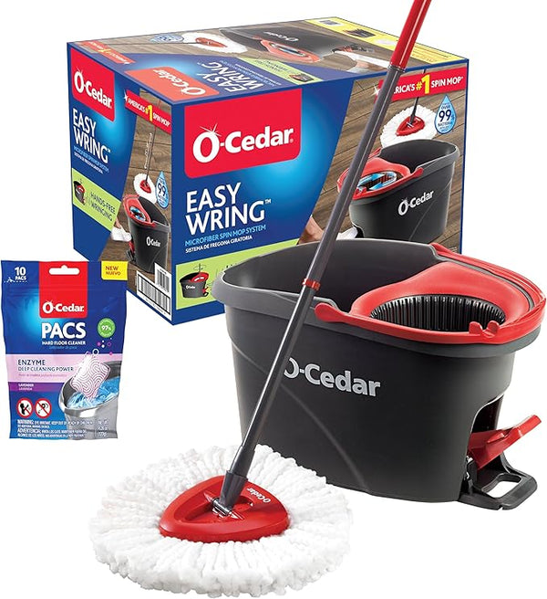 O-Cedar EasyWring Microfiber Spin Mop & Bucket Floor Cleaning System