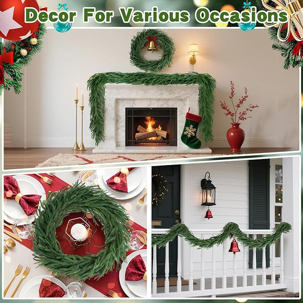 12FT Norfolk Pine Garland – Realistic Artificial Christmas Greenery (2x6FT)