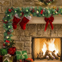 9FT LED Christmas Garland – Pinecones, Berries & Ornaments with 50 LED Lights