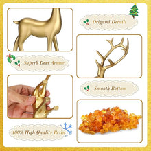 4PCS Christmas Reindeer Figurines – Mini Resin Deer Table Décor (Gold)
