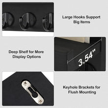 Key Holder for Wall with Shelf – Decorative Paulownia Wood Key