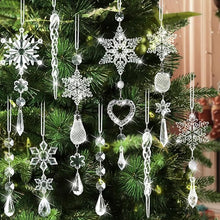 18PCS Crystal Christmas Ornaments – Acrylic Snowflake & Icicle Hanging Decorations