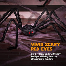 Realistic Black Spider with Adjustable Legs, Scary Outdoor & Indoor Decor for Yard