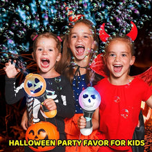 SpringFlower Halloween Bubble Blower Wand 2 Pack – Light-Up LED Pumpkin & Skull Bubble Maker Toys
