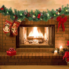 9FT LED Christmas Garland – Pinecones, Berries & Ornaments with 50 LED Lights