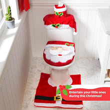 5-Piece Christmas Bathroom Décor Set – Santa Toilet & Rug Covers