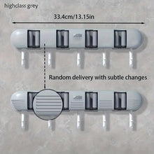 Heavy-Duty Adhesive Mop & Broom Holder – 5-Slot Wall Mount, No Drilling Needed