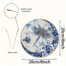 Blue & White Porcelain Dragonfly Suncatcher – Elegant Hanging Decor