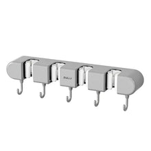 Heavy-Duty Adhesive Mop & Broom Holder – 5-Slot Wall Mount, No Drilling Needed