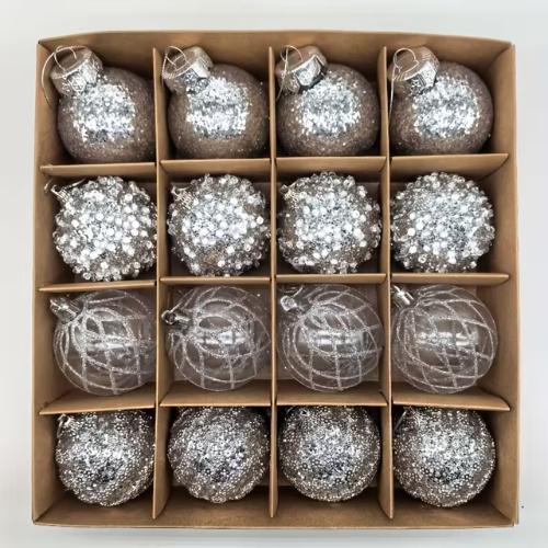 🎄✨ 2025 New 16-Piece Champagne Christmas Ball Ornament Set – 2.36"