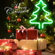 🎄✨ Christmas Neon Sign LED Night Light – Tree, Reindeer & Stocking Shapes