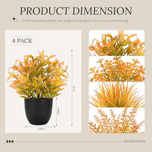 🪴 Der Rose 4-Pack Fake Plants – Small Artificial Eucalyptus in Black Pots