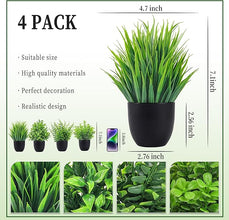 🪴 Der Rose 4-Pack Fake Plants – Small Artificial Eucalyptus in Black Pots