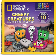 Halloween Arts & Crafts Set for Kids, Decorate 10 River Rocks with Paints