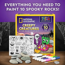 Halloween Arts & Crafts Set for Kids, Decorate 10 River Rocks with Paints