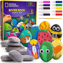 Halloween Arts & Crafts Set for Kids, Decorate 10 River Rocks with Paints