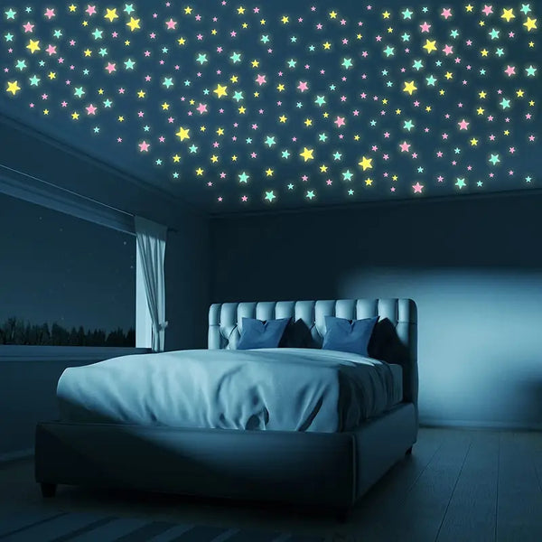 Glow in the Dark Star Stickers – Reusable Luminous Ceiling & Wall Decor