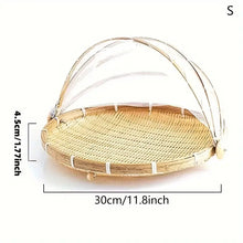Handwoven Food Serving Basket with Insect-Repellent Cover