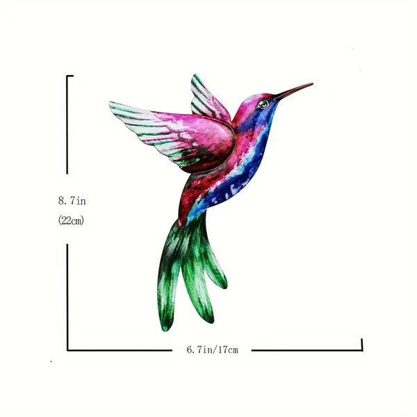 4-Piece 3D Metal Hummingbird Wall Art – Vibrant Indoor & Outdoor Decor