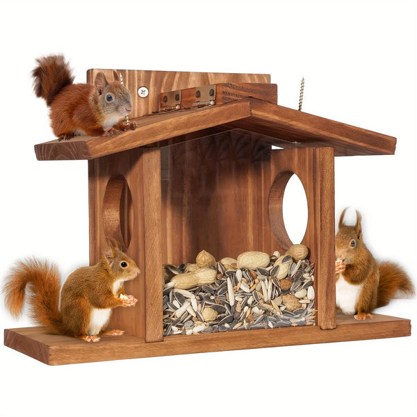 Durable Wooden Squirrel Feeder