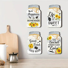 4-Piece Sunflower Wooden Signs – Rustic Kitchen & Wall Decor